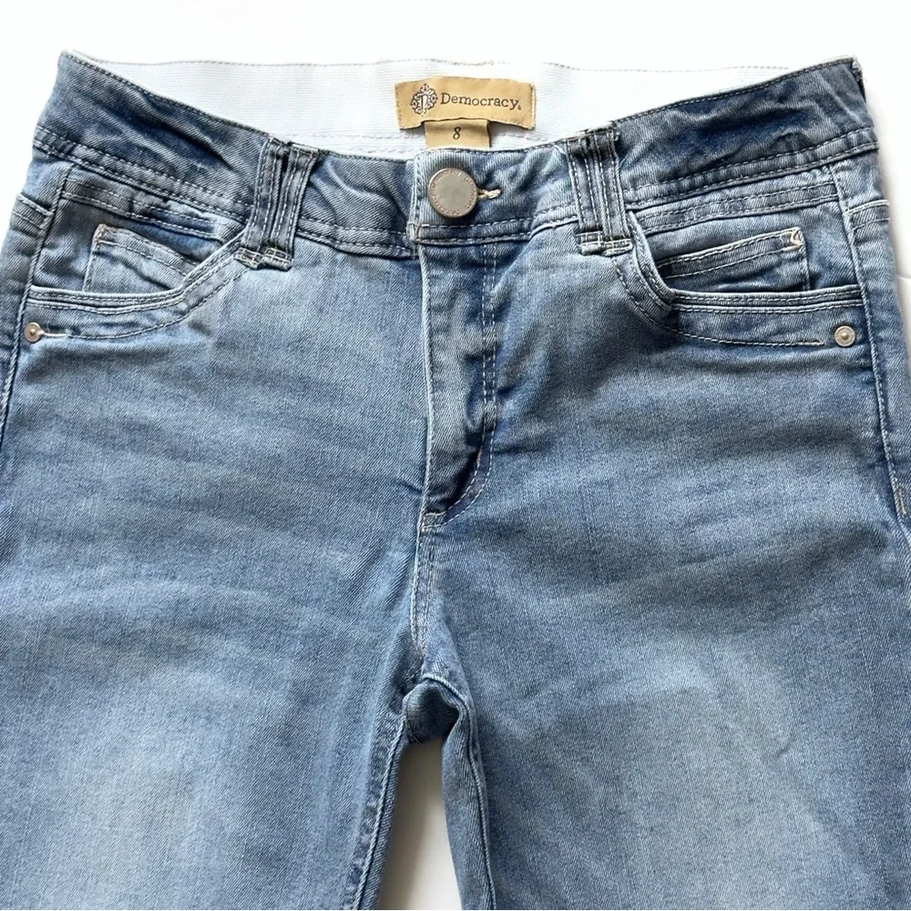 Democracy Ab Technology Skinny Jeans 8 Light Wash Mom Mid Rise Ankle Stretch